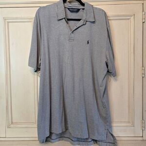Ralph Lauren Polo Golr Grey White Stripe Polo Shirt XL